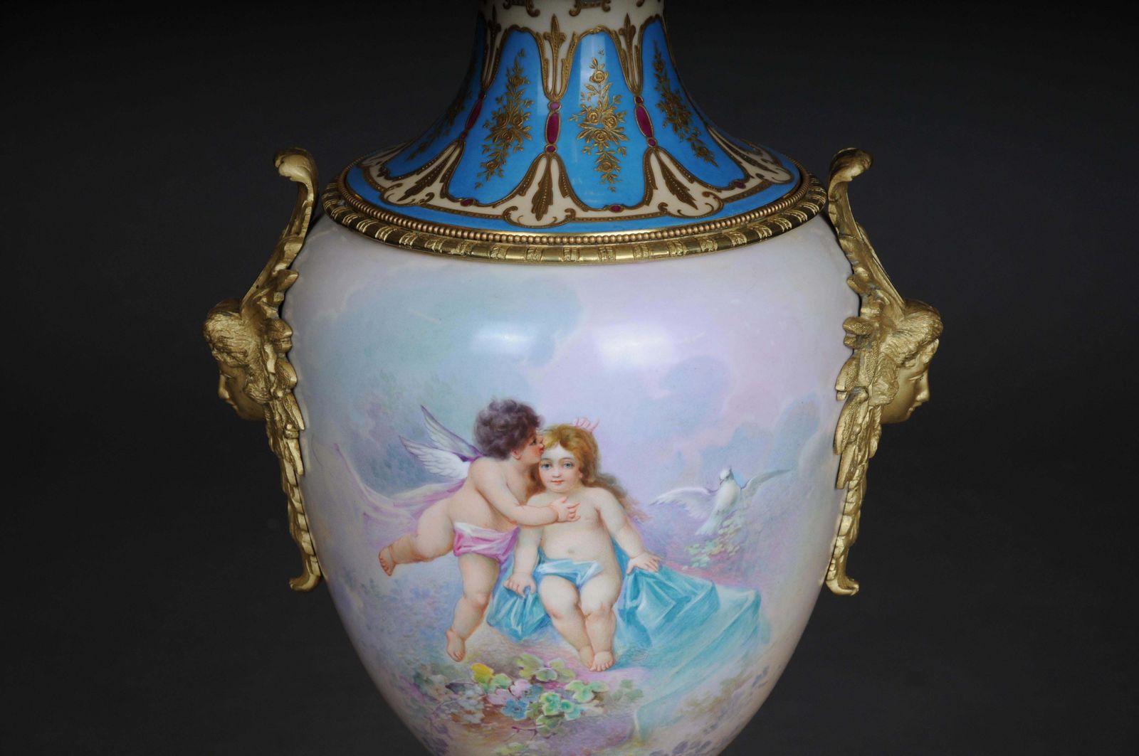 19th Century Monumental Sèvres Vase With Bronze Mounting photo Home Decor
