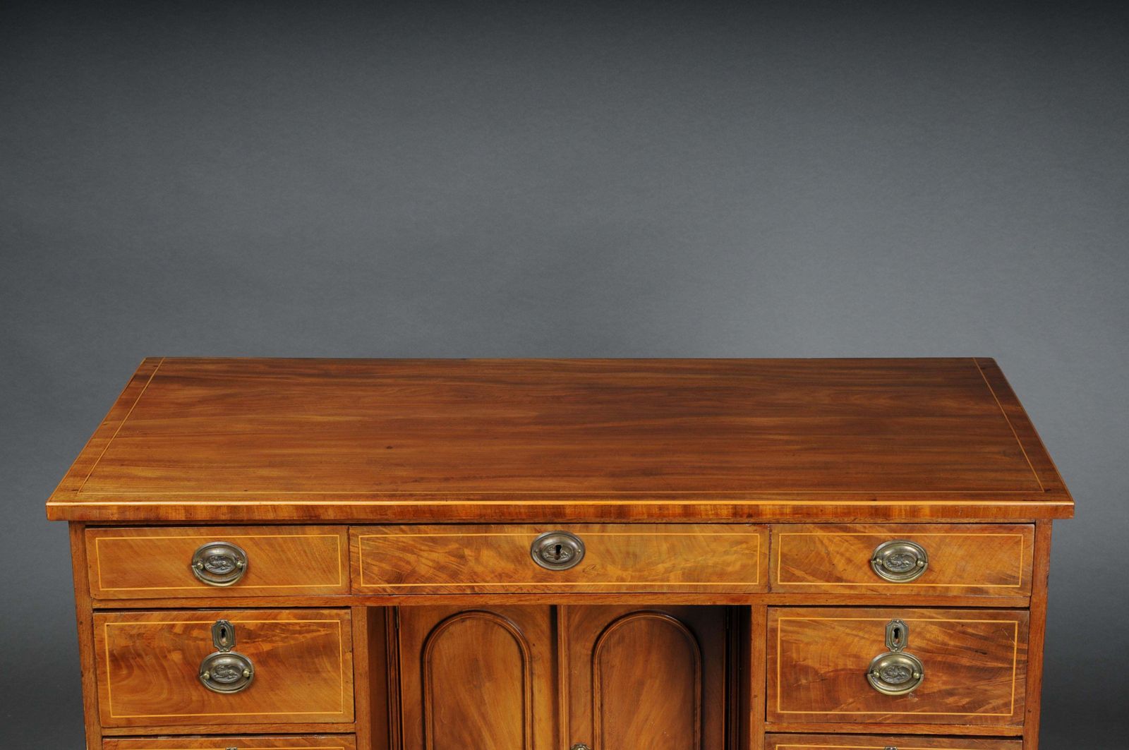 Antique English Victorian Mahogany Desk Circa 1880 photo for sale