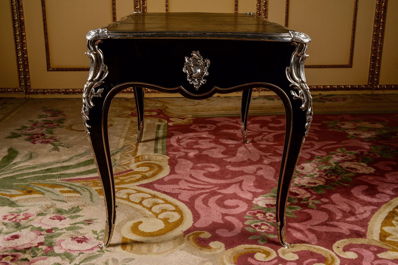 20th Century Writing Desk Louis XV Piano Black Bureau Plat photo vinterior