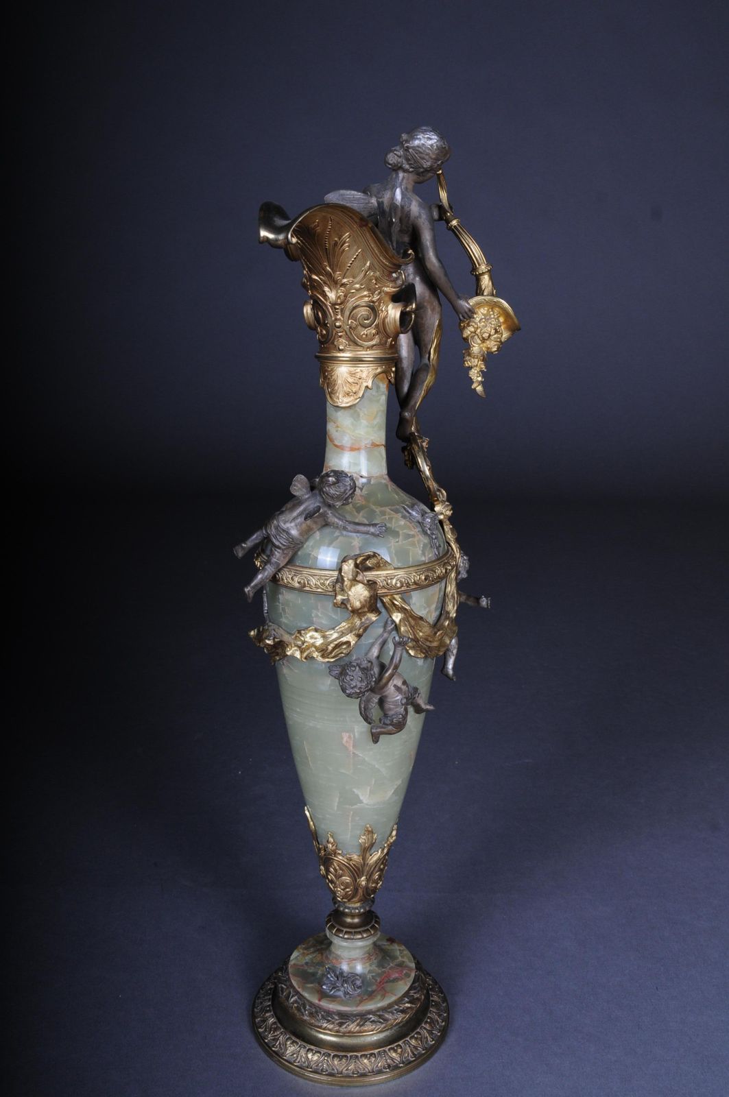 photo furniture 19th Century French Onyx Pomp Jug/Vase Bronze Silvered Napoleon III