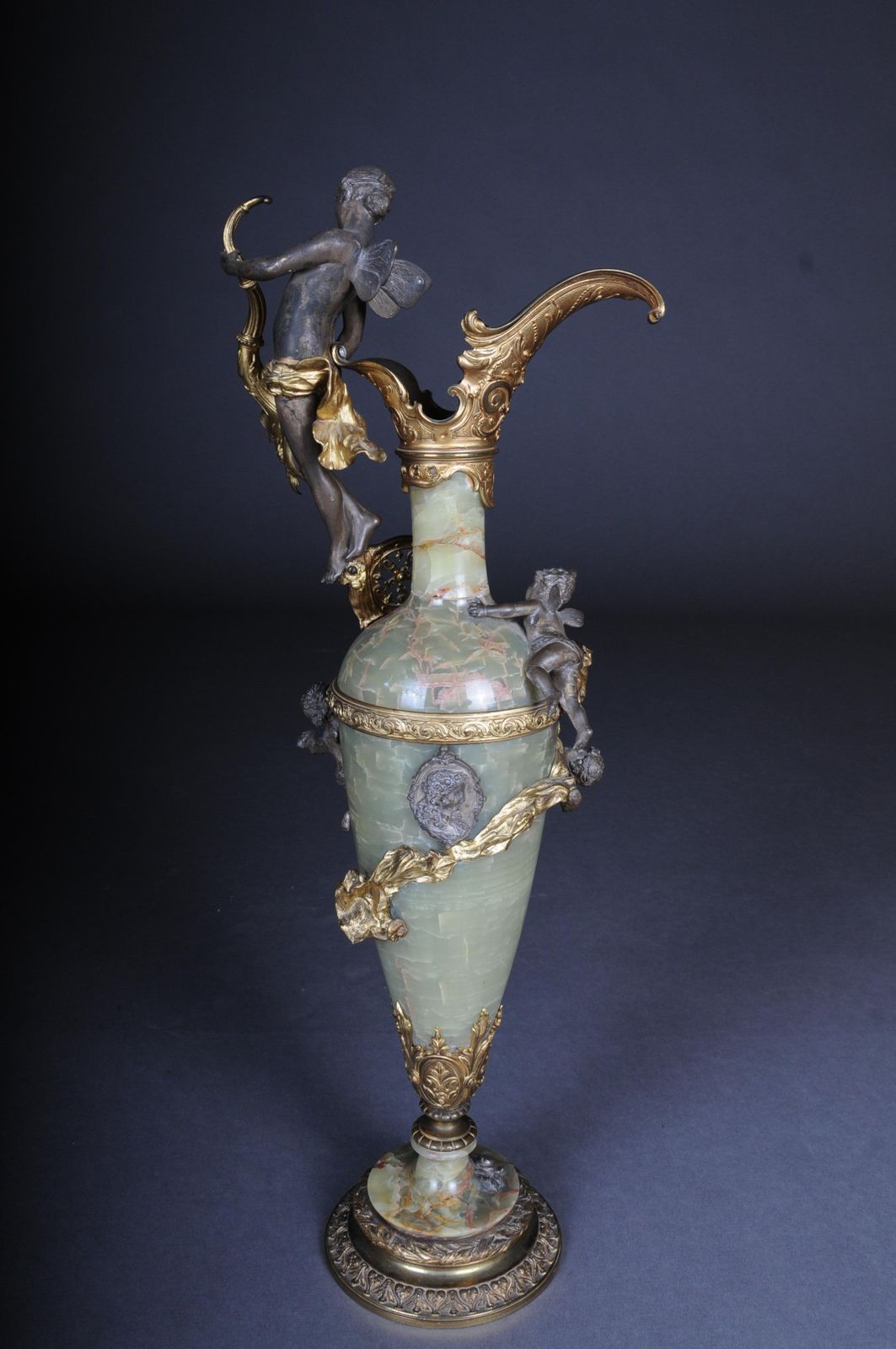 Home Decor 19th Century French Onyx Pomp Jug/Vase Bronze Silvered Napoleon III photo