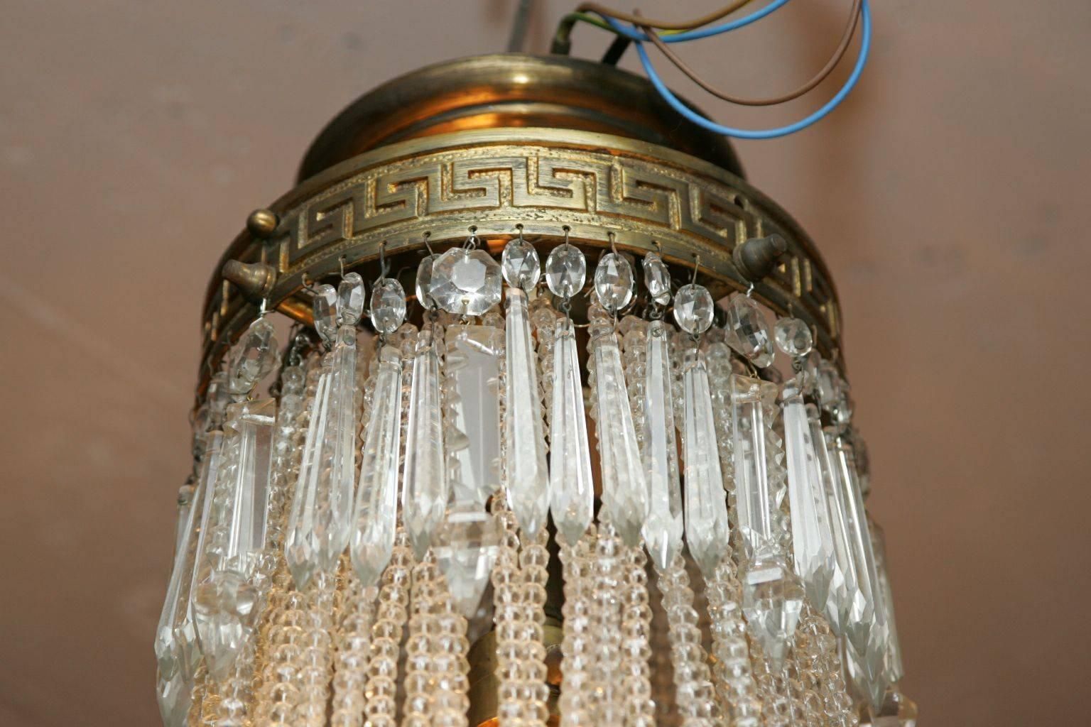 19th Century Empire Style French Basket Chandelier photo for sale