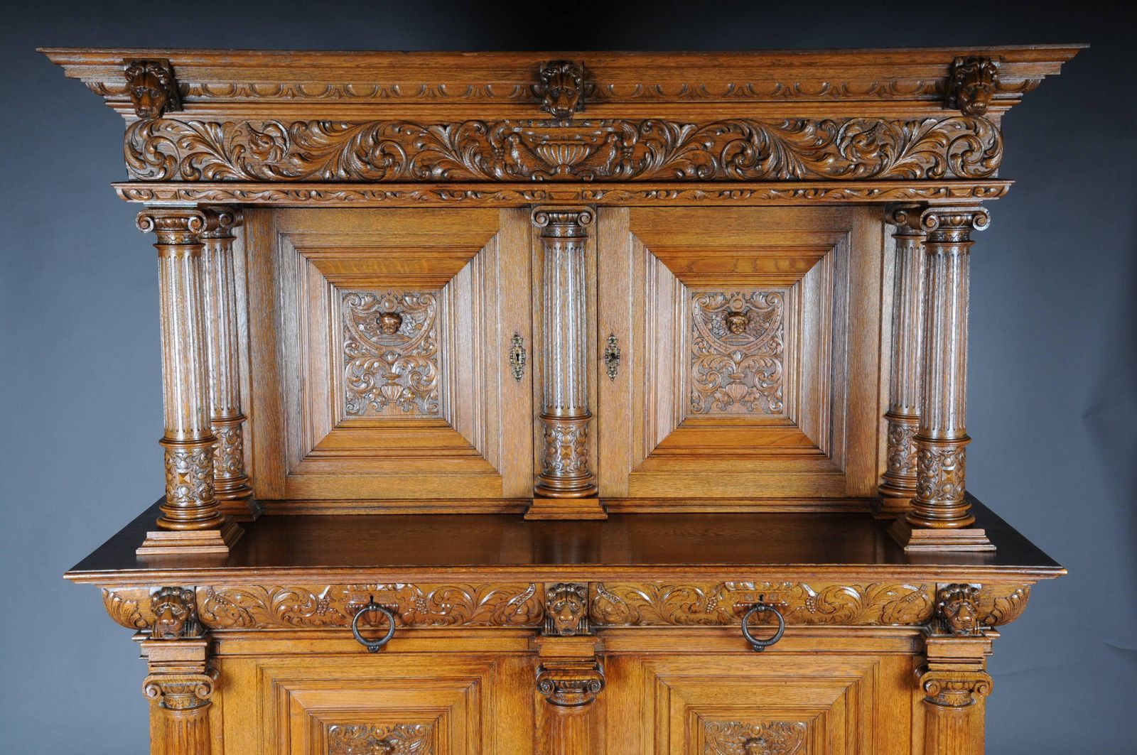 19th Century Neo Renaissance Cabinet Buffet, Solid Oak photo 6795.0
