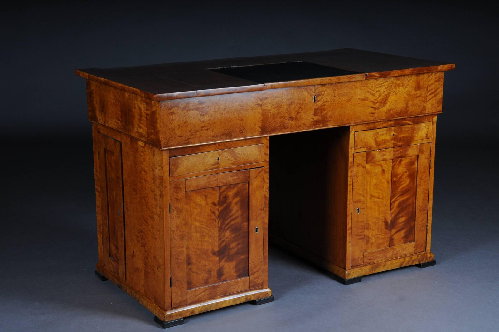 20th Century Unique Biedermeier Writing Desk, Flamed Birch photo for sale