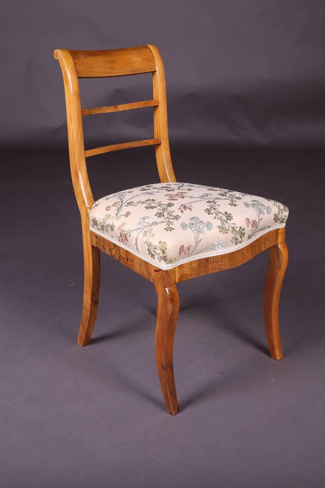 Early 19th Century Three Biedermeier Curved Legs Set Of Chairs photo for sale