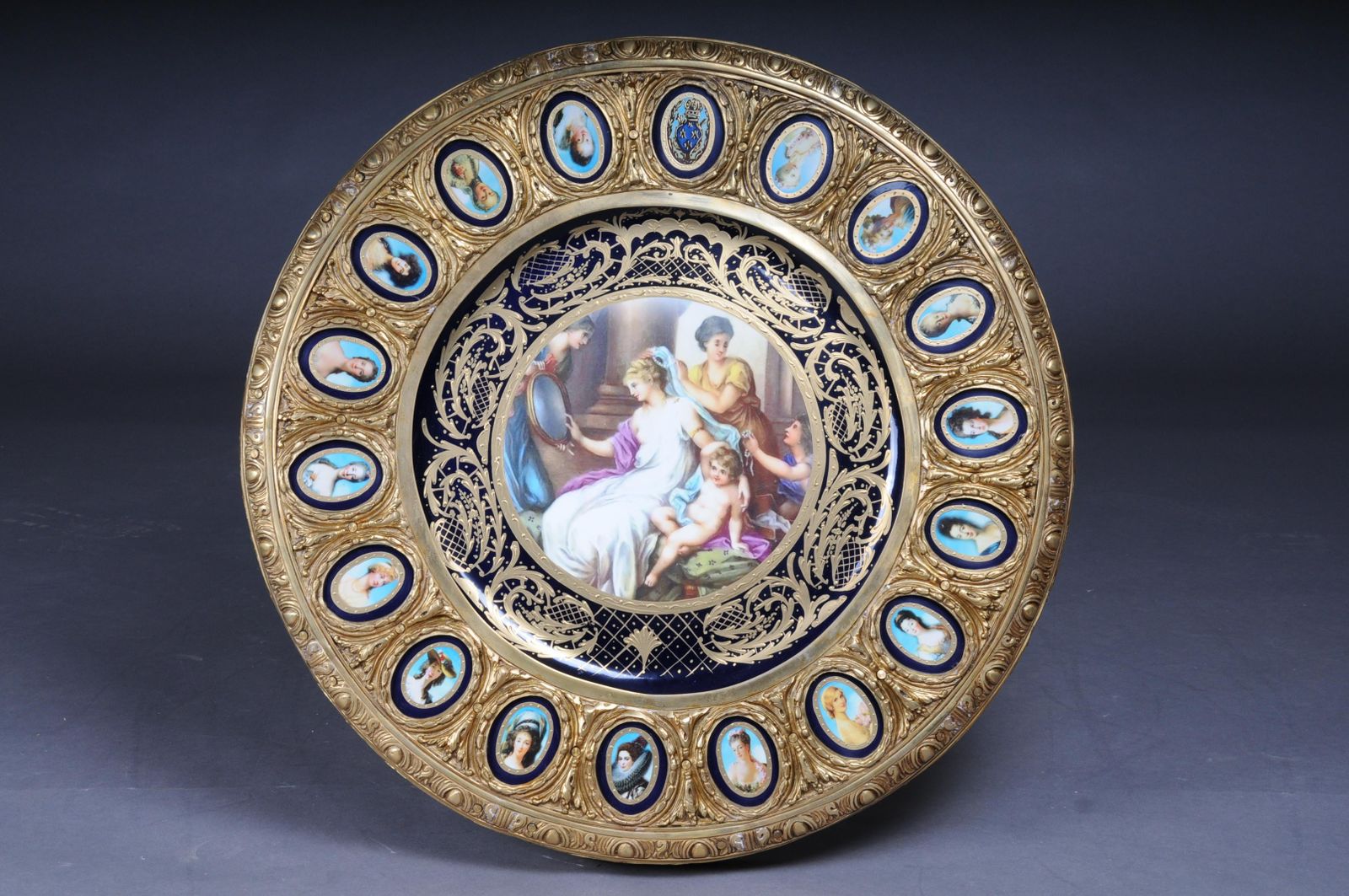 Imperial Center Table, Frame And Top Mount In Porcelain With Sevres Style Bronze photo furniture