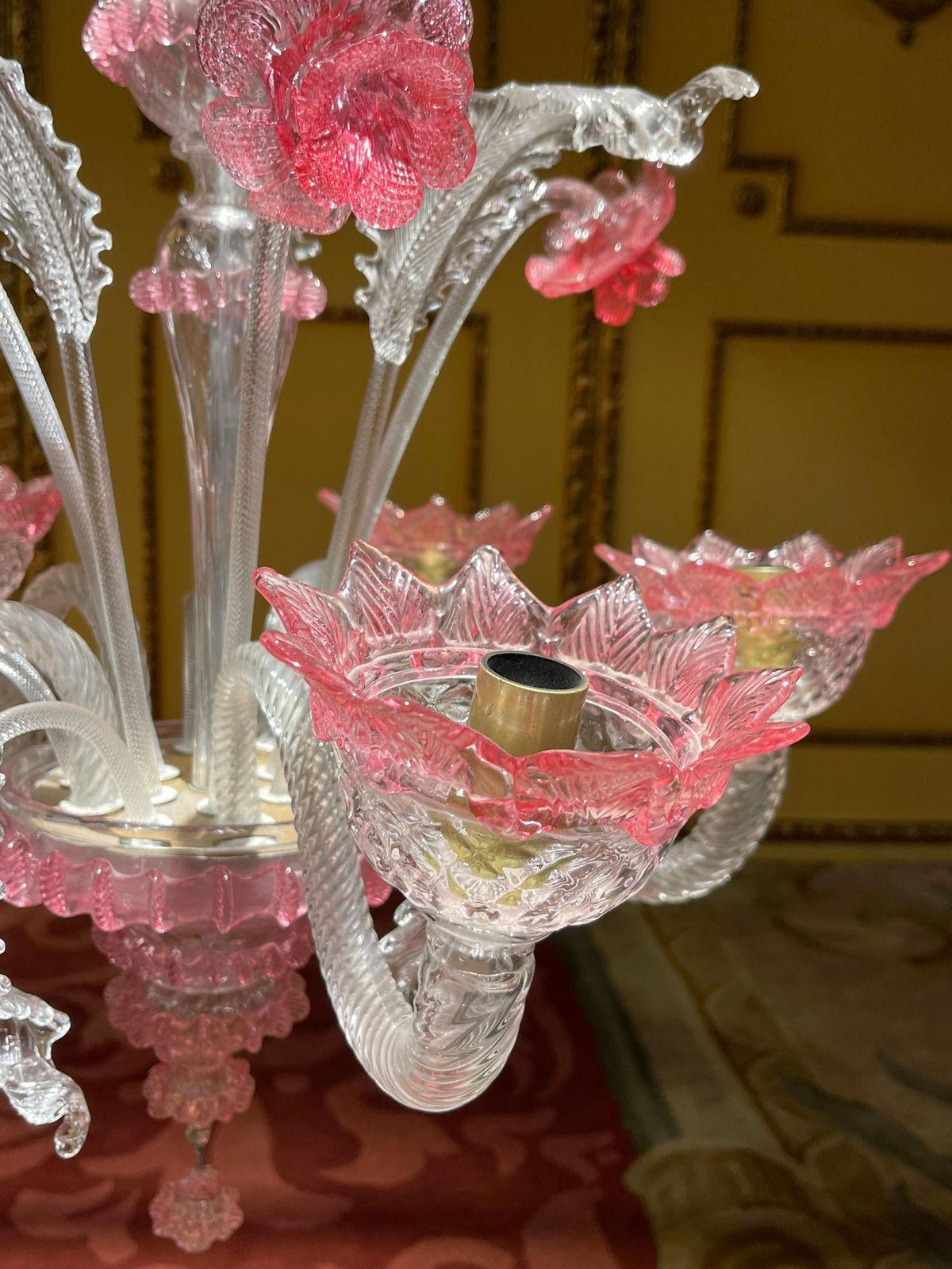photo for sale 20th Century Murano Italy Chandelier Ceiling Luster, Mouth Blown