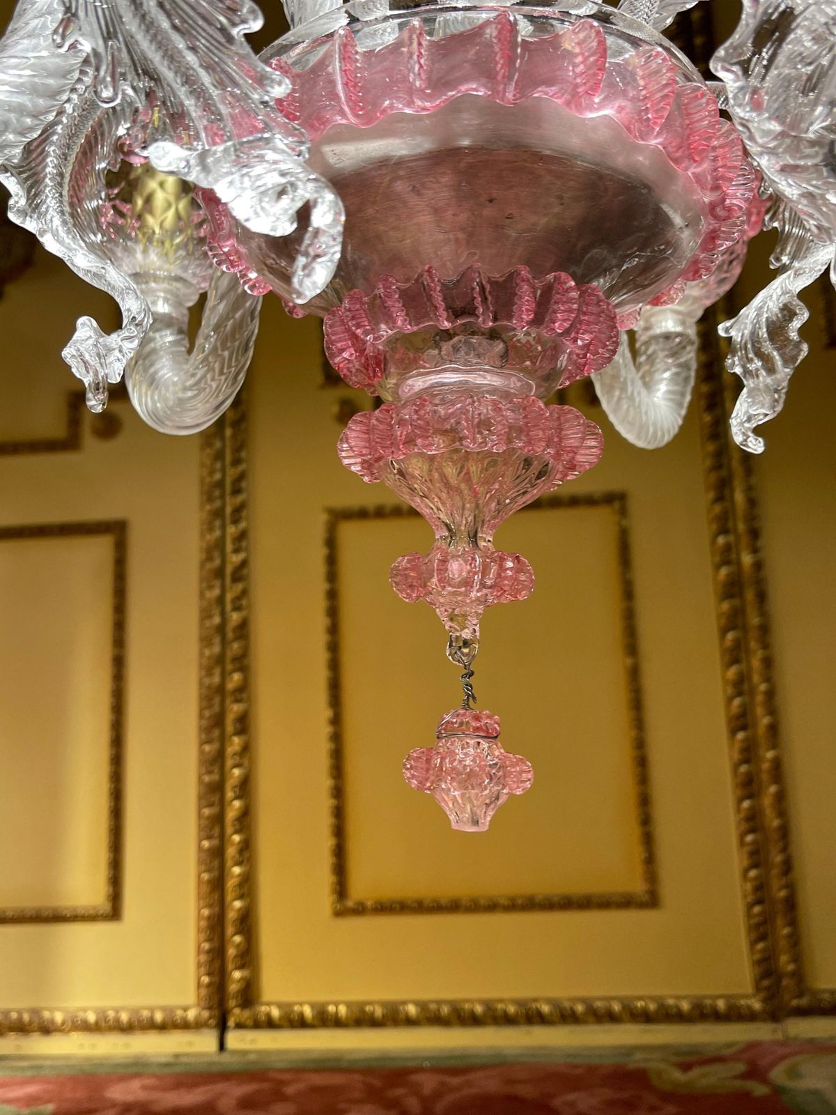 2124.0 20th Century Murano Italy Chandelier Ceiling Luster, Mouth Blown photo