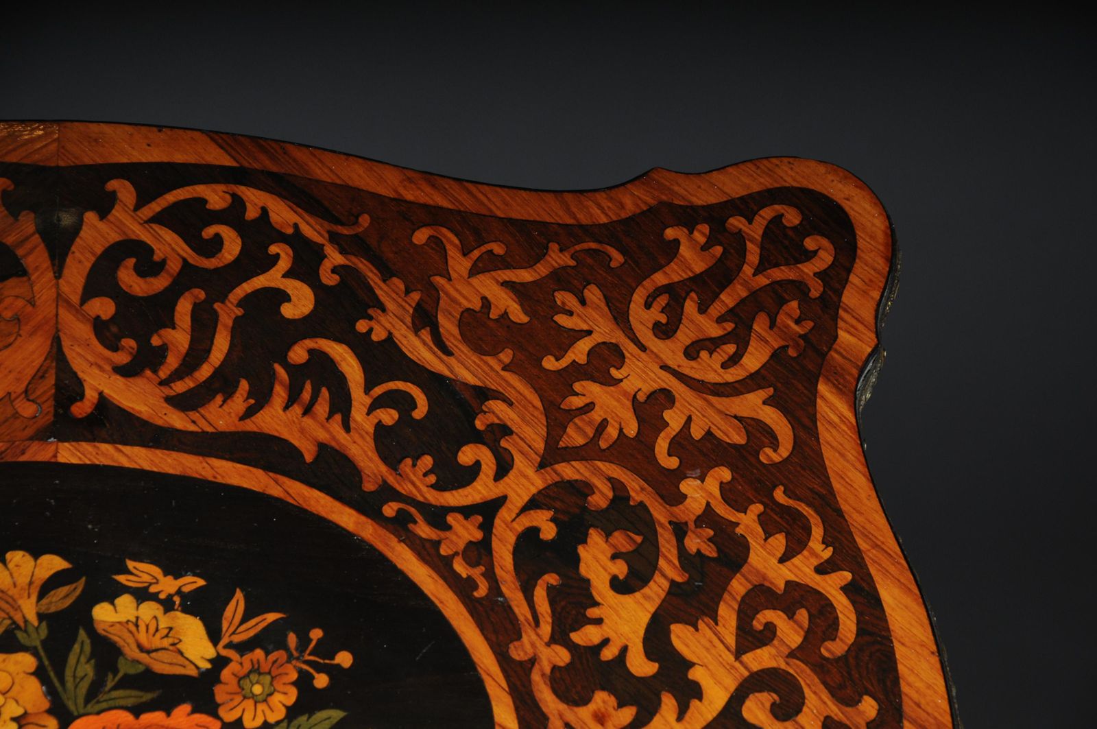 photo for sale 19th Century Marquetry Side Table With Jewelry Box, Circa 1870