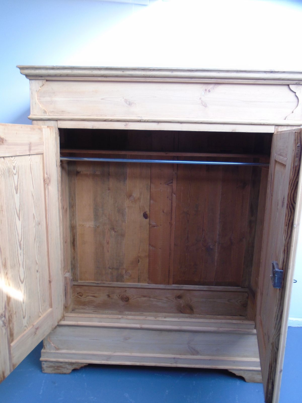 photo for sale Great Georgian Panelled Pine Knockdown Wardrobe To Wax/Paint