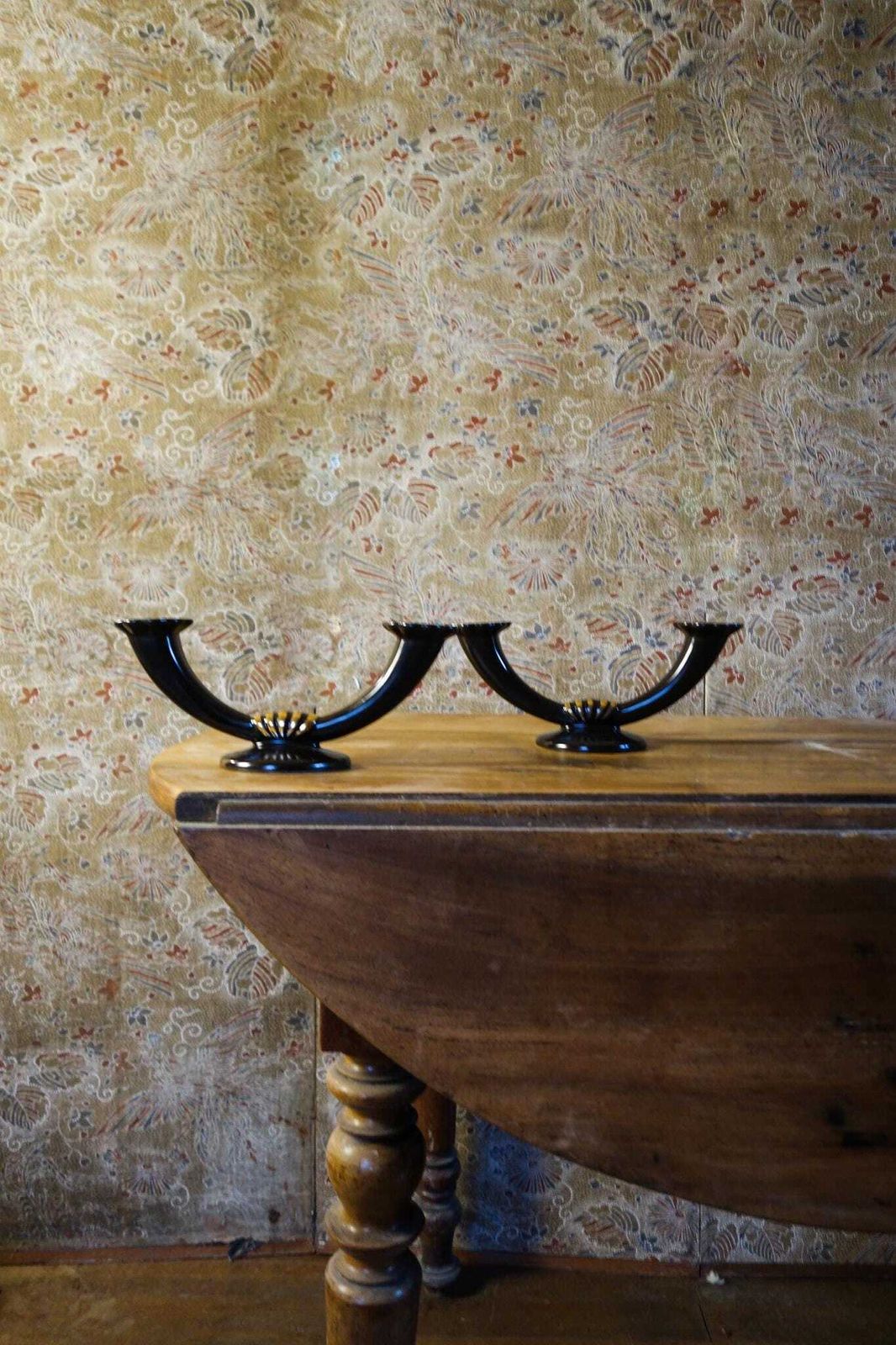 Art Deco Gien Ceramic Candlestick Holders photo furniture