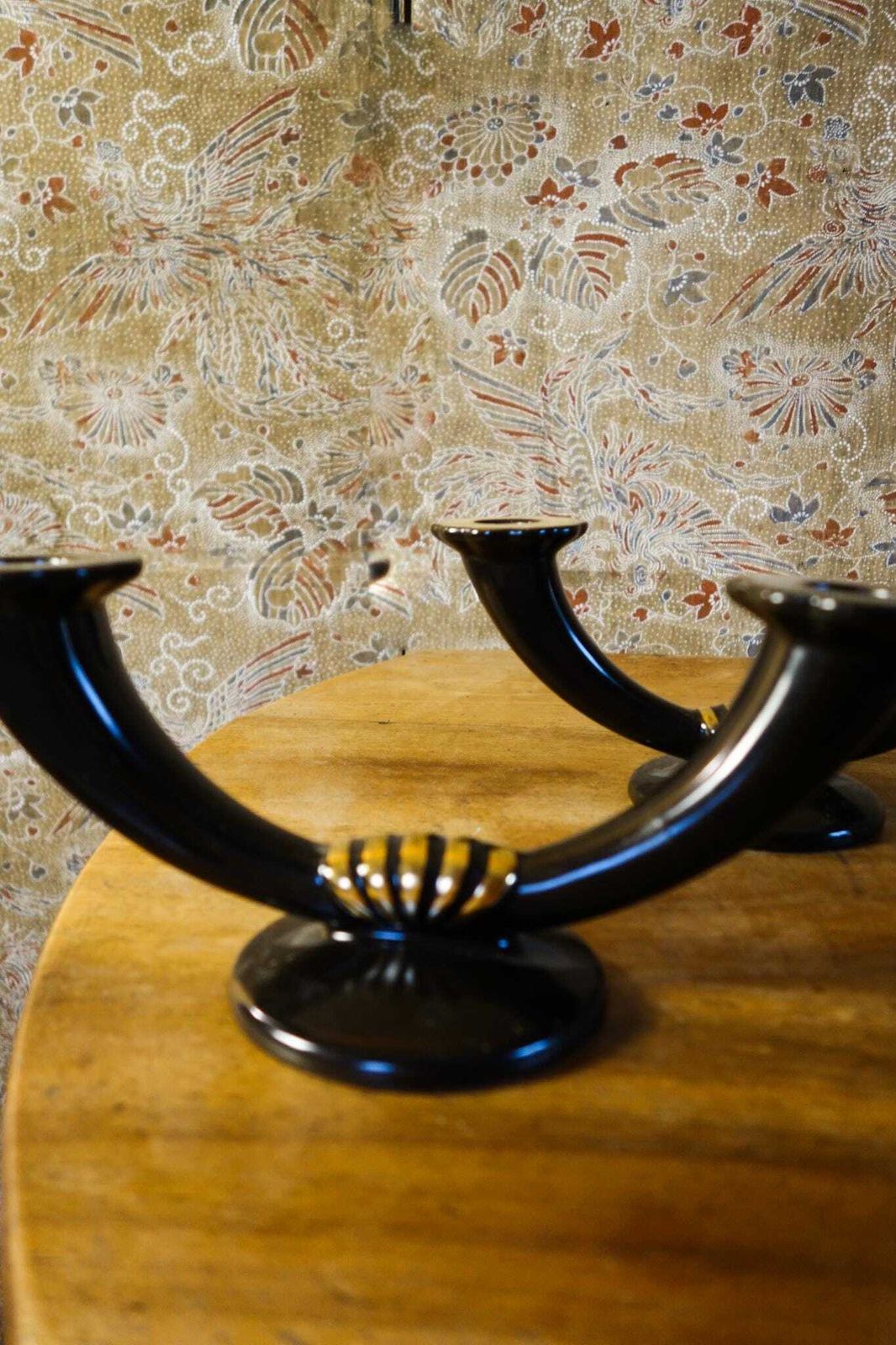 Art Deco Gien Ceramic Candlestick Holders photo Home Decor