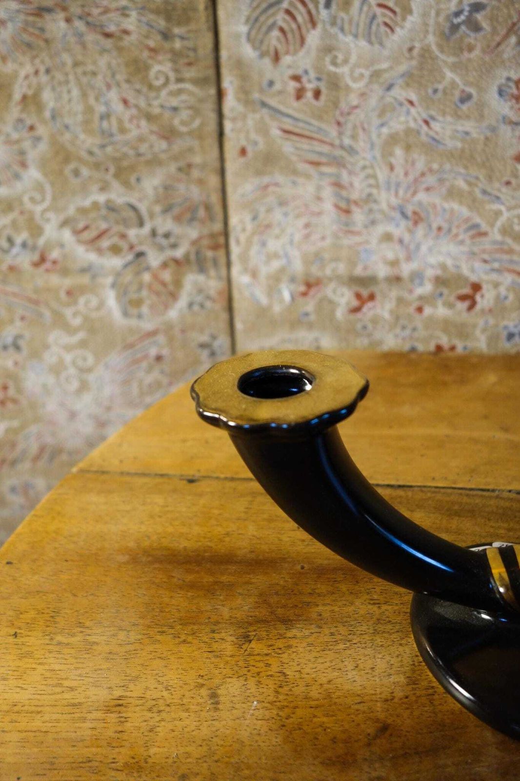 Art Deco Gien Ceramic Candlestick Holders photo vinterior