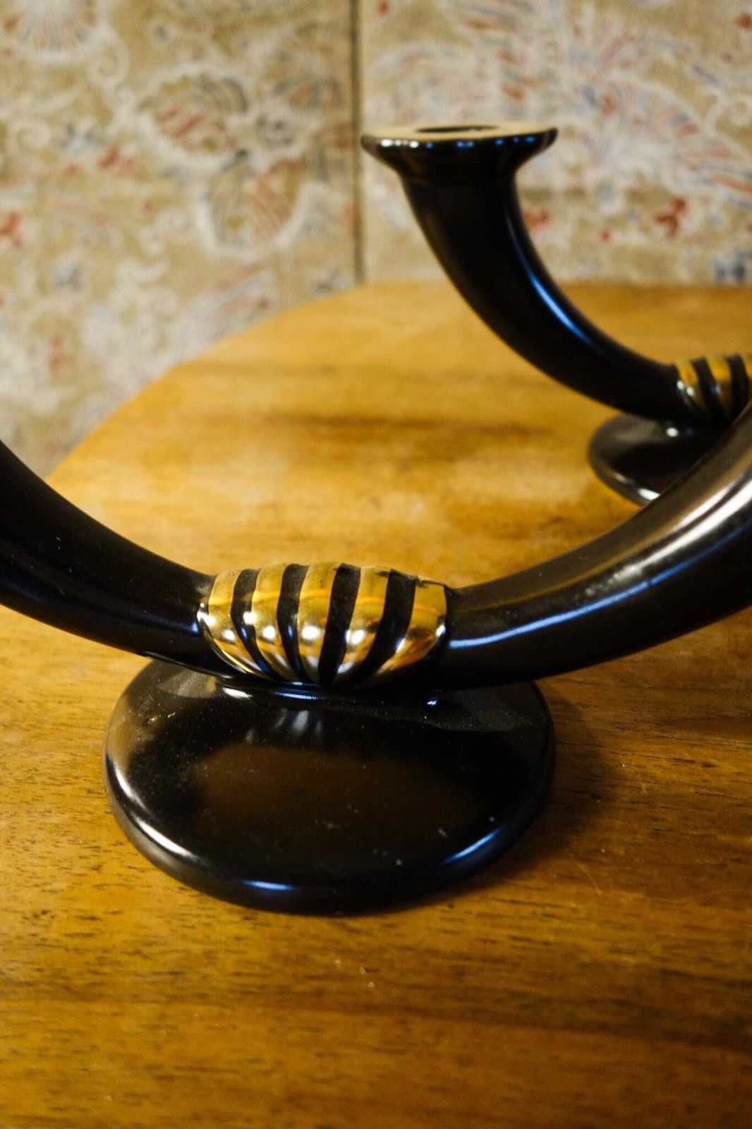Art Deco Gien Ceramic Candlestick Holders photo vintage