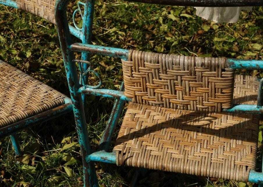 photo for sale Vintage Tolix Style Industrial Chairs   Outdoor Garden Decoration