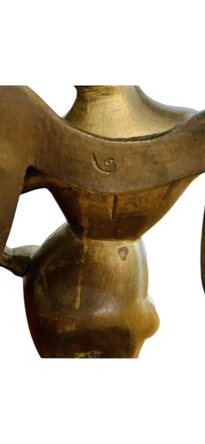 photo furniture Antique Heavy Brass Bronze Indian Godess Snake Charmer Centre Piece Signed