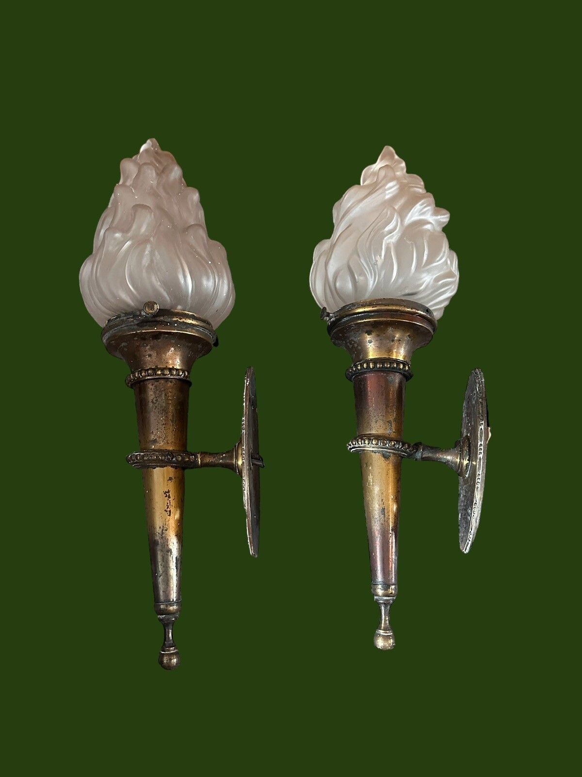 Pair Of Torchere Art Deco Wall Lights Gorgeous Torch Lights photo Lighting
