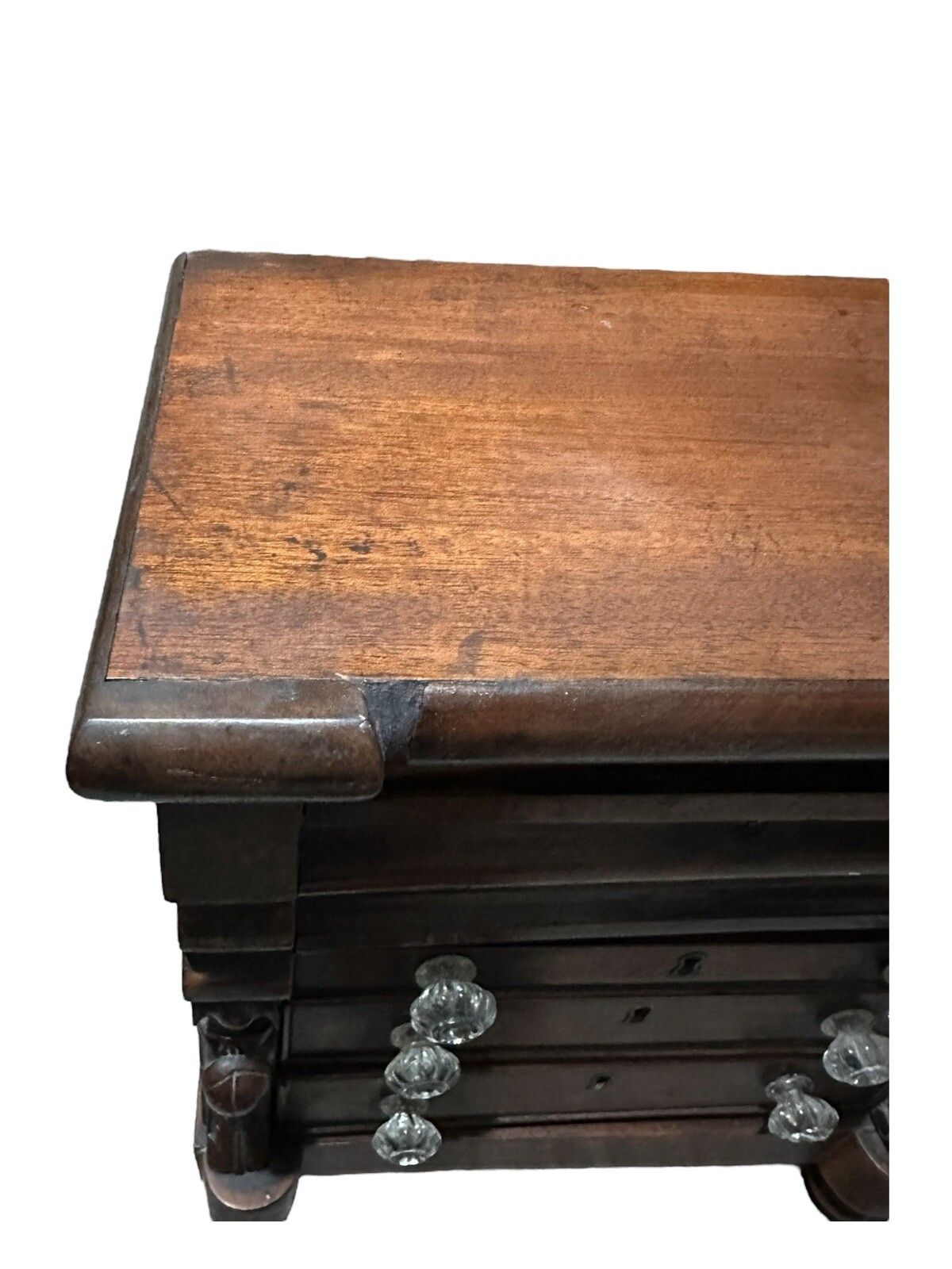 Georgian Apprentice Piece/Miniature Mahogany Chest Of Drawers photo vintage
