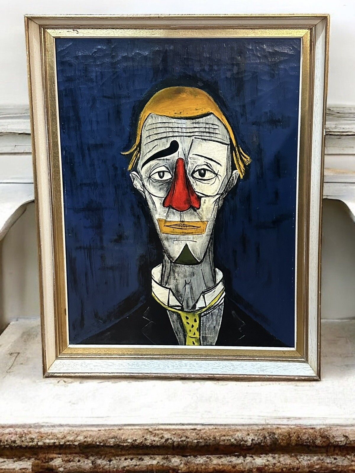 Bernard Buffet "Tete De Clown”  Oleograph Oil On Canvas