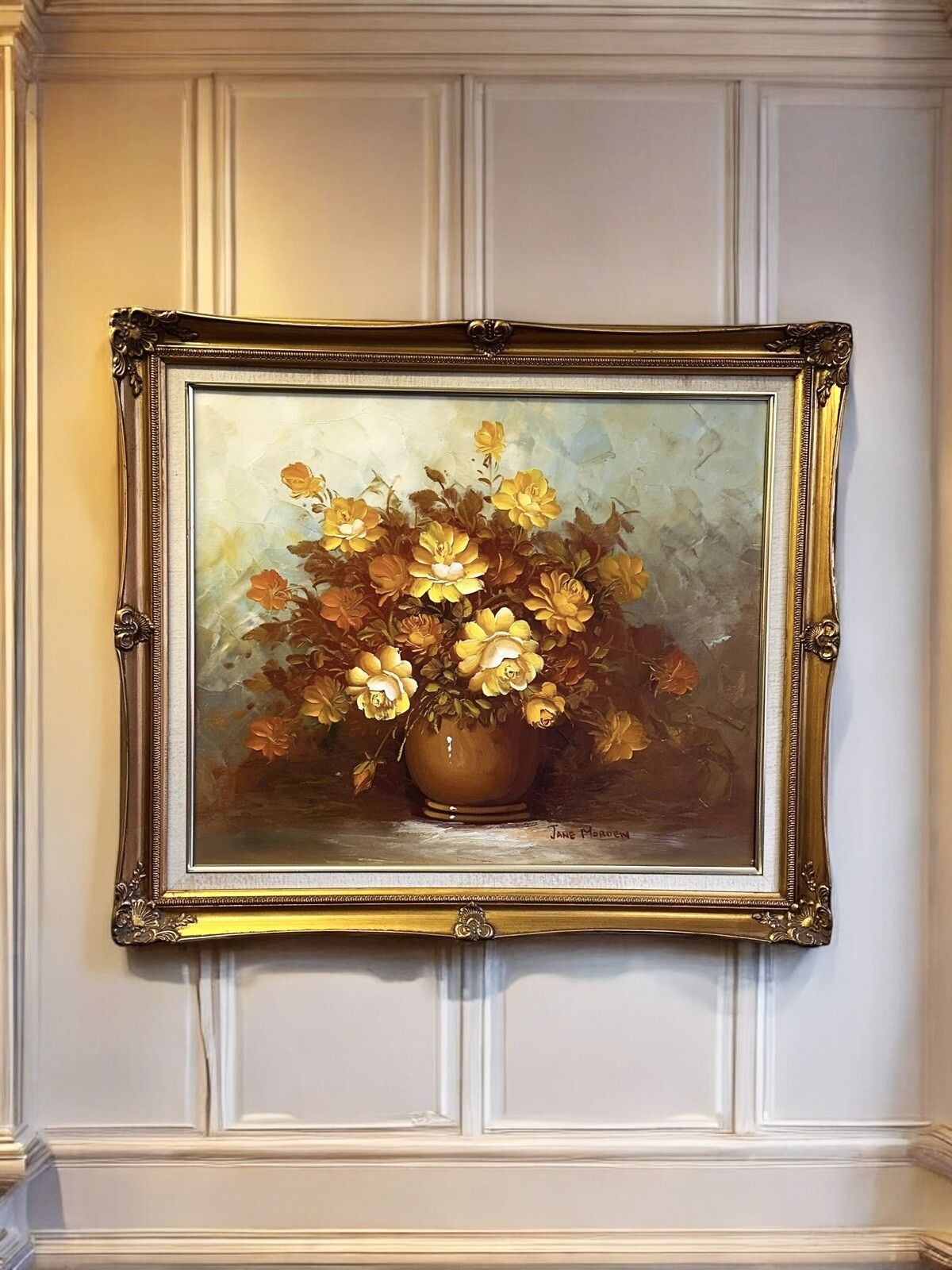 Vintage Large Rococo Framed Still Life Oil Painting 65cm By 55cm photo furniture