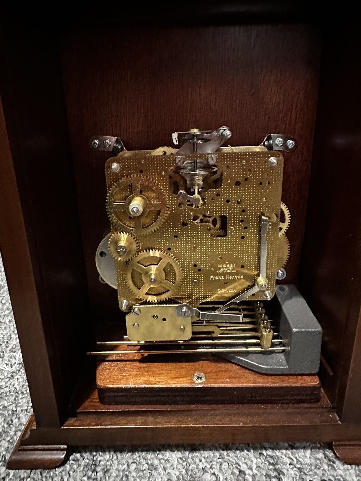Mid Century Tempus Fugit Table Bracket Clock, Movement Fhs Franz Hermle & Söhne photo buy