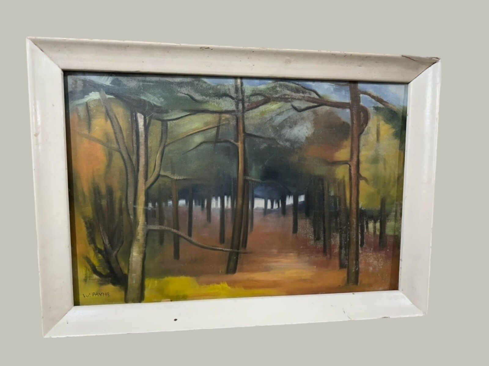 Mid Century Oil Painting, Landscape. Woodland Scene, , By W Payne 84cm By 58cm photo for sale