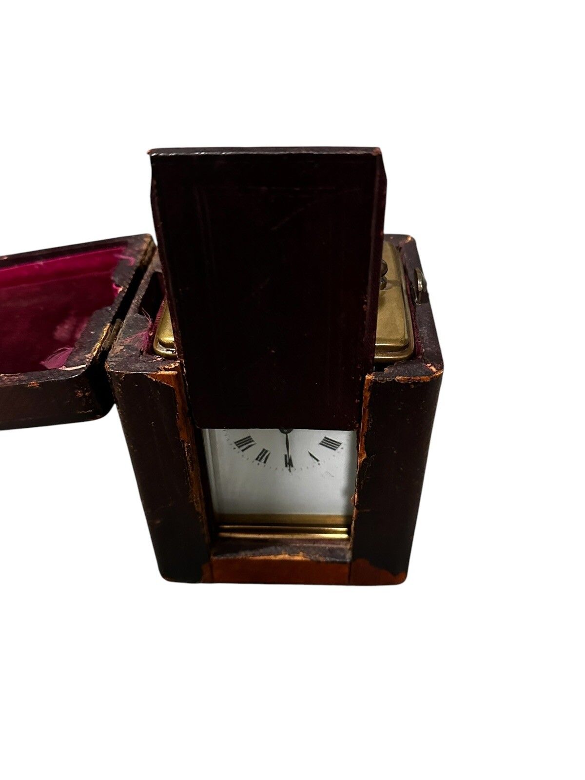 Antique Victorian Quality French Brass Carriage Clock  Working  Original Case photo vintage
