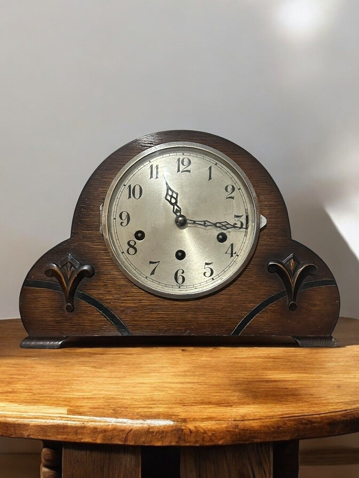 Art Deco Pretty Cws Wood Cased Westminster Chime Mantle Clock photo furniture