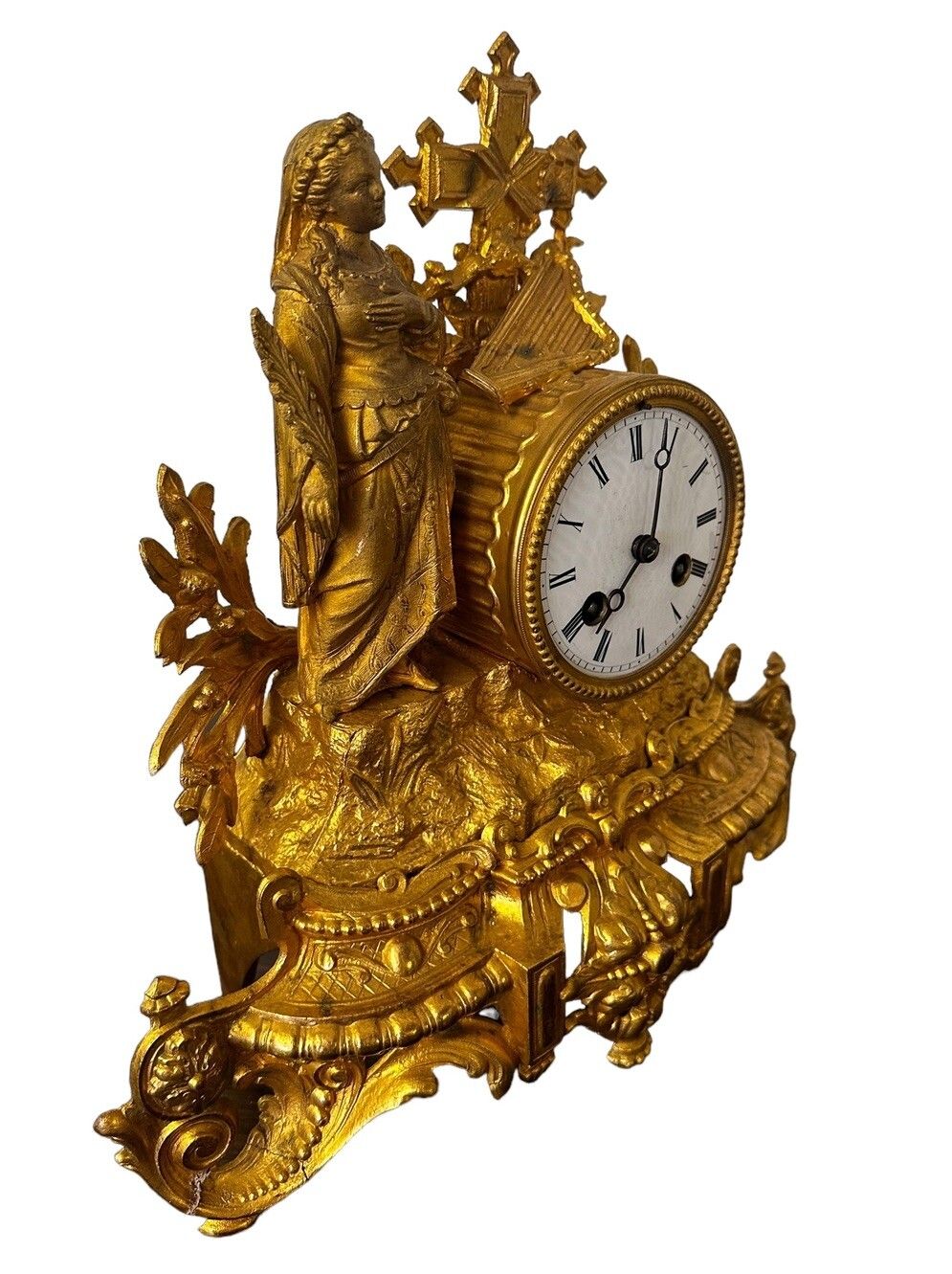 Antique Victorian French Ornate Gilded Mantle Clock By Japy Freres photo Home Decor