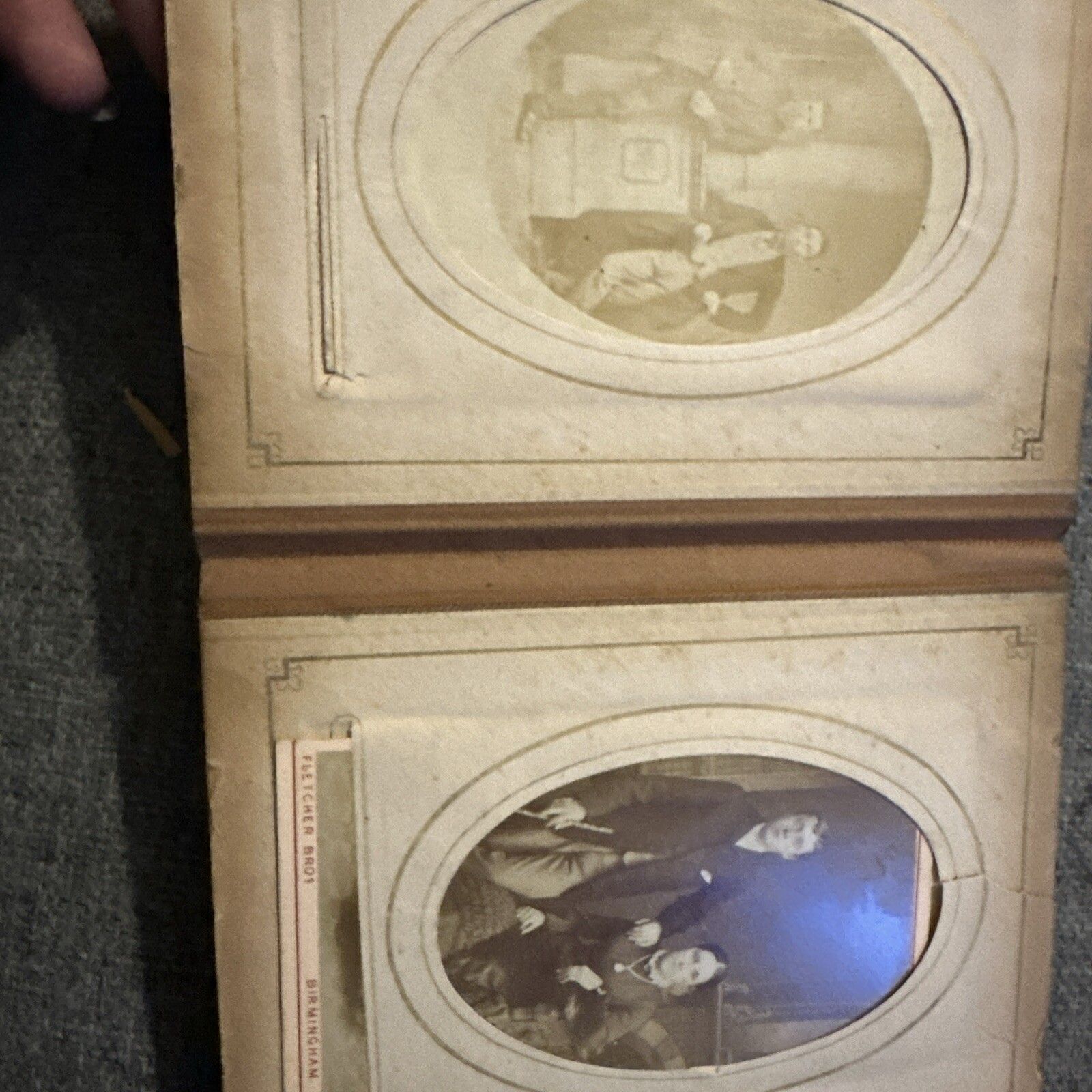 Art Antique Victorian Photograph Album Tooled Leather photo