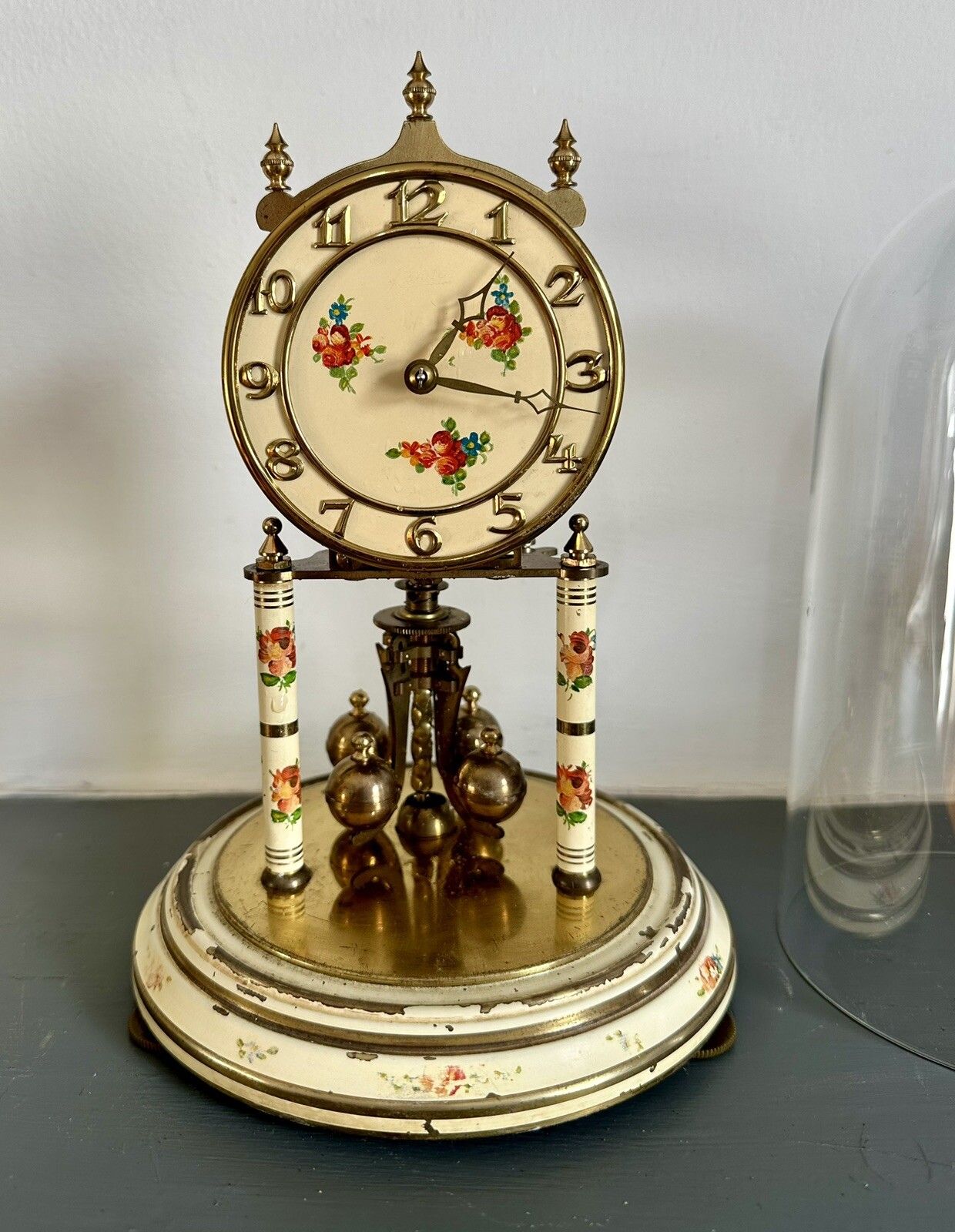 C1950’s Kieninger And Obergfell Kundo Glass Dome 400 Day Anniversary Clock. photo for sale