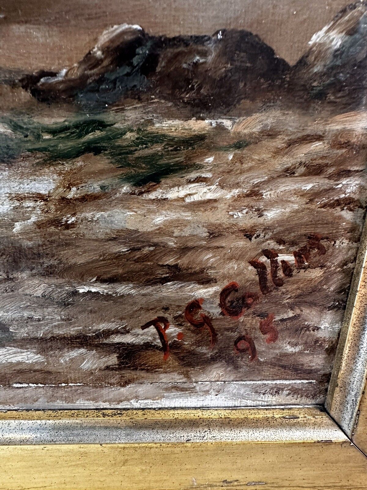 Victorian Oil Painting P G Collins Nautical  Maritime  Fishing Scene 62cm photo Art