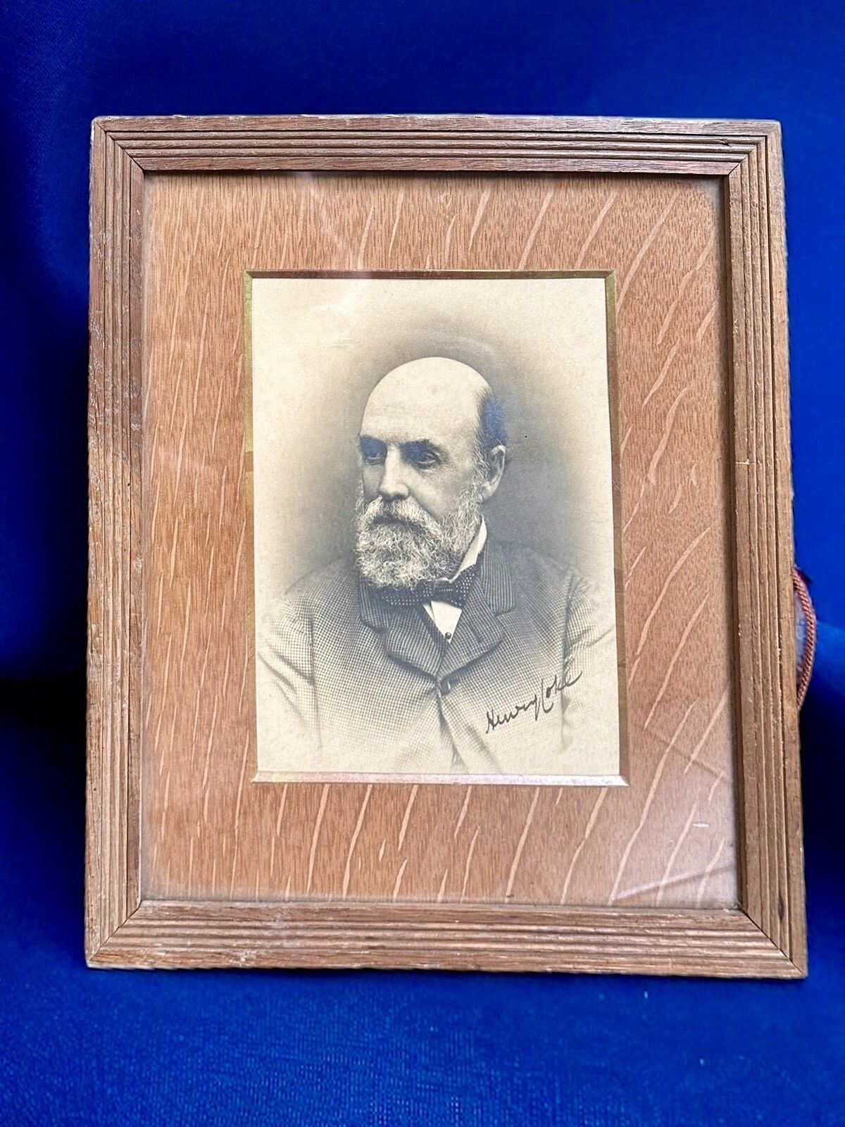 Antique Victorian Gentleman Portrait Photograph And Signature Framed And Glazed