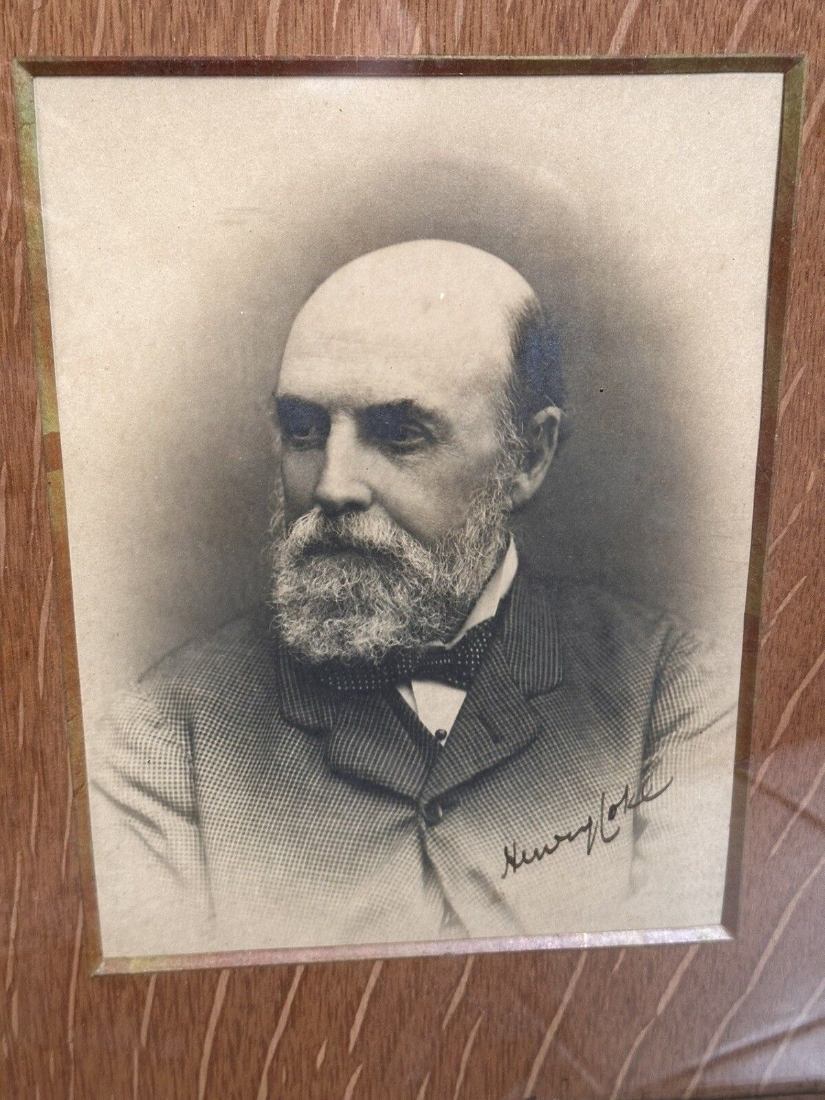 Antique Victorian Gentleman Portrait Photograph And Signature Framed And Glazed photo for sale