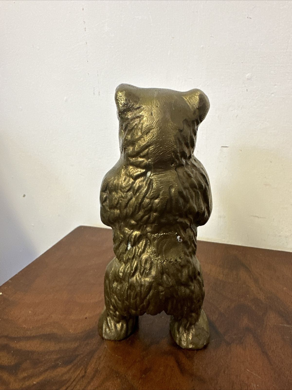 Antique Heavy Cast Brass Bear Figure Statute  C. 1910 820 Grams photo Art
