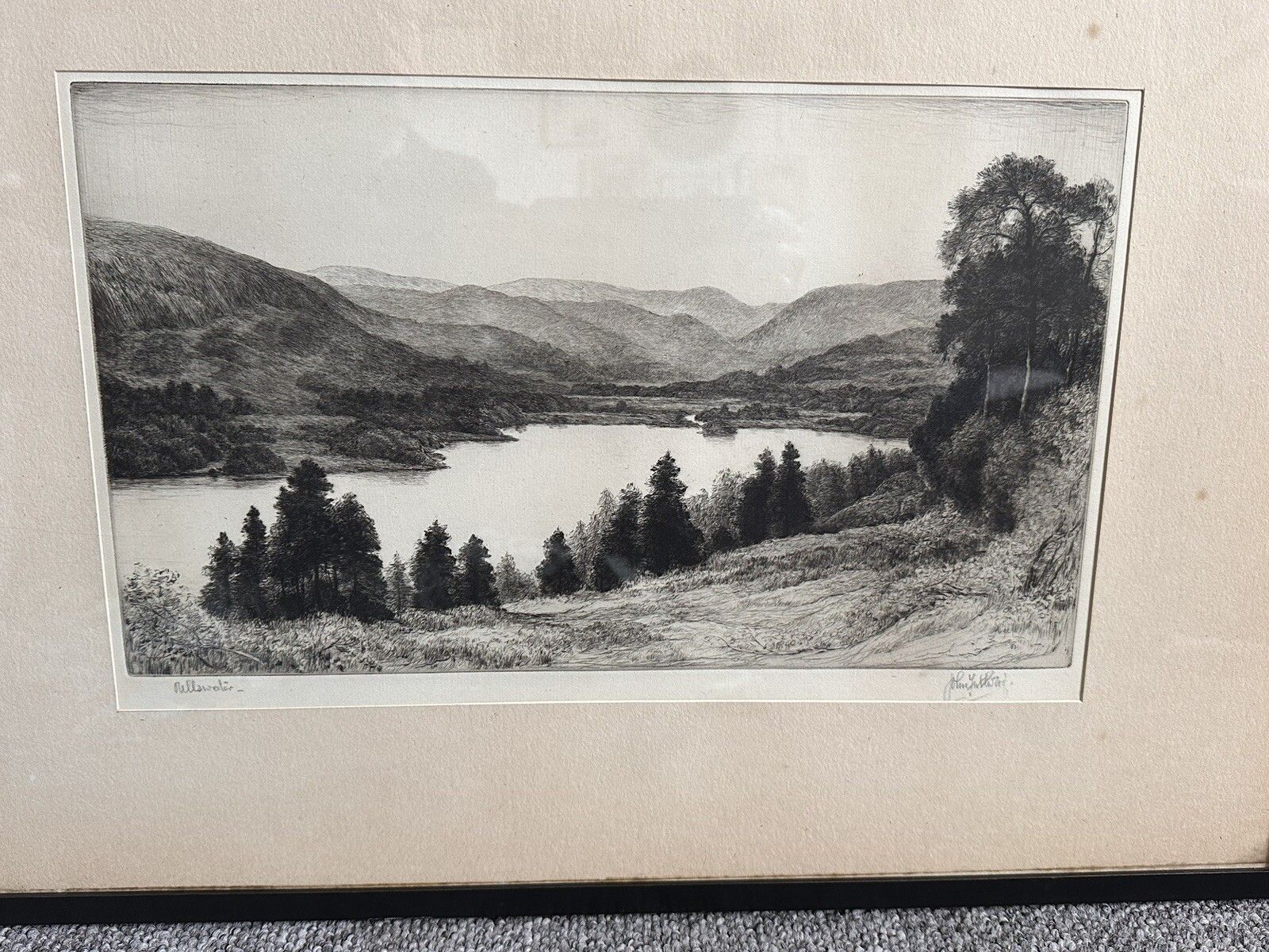 John Fullwood Ri Rba (1854 1931) Early 20th C Etching, Ullswater Signed photo Art