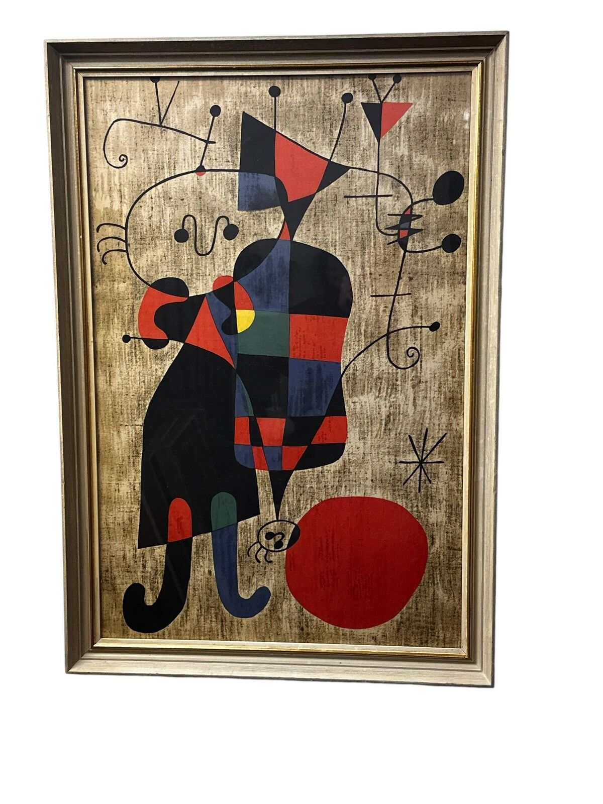 Joan Miro’s Figures And Dog In Front Of The Sun Lithograph