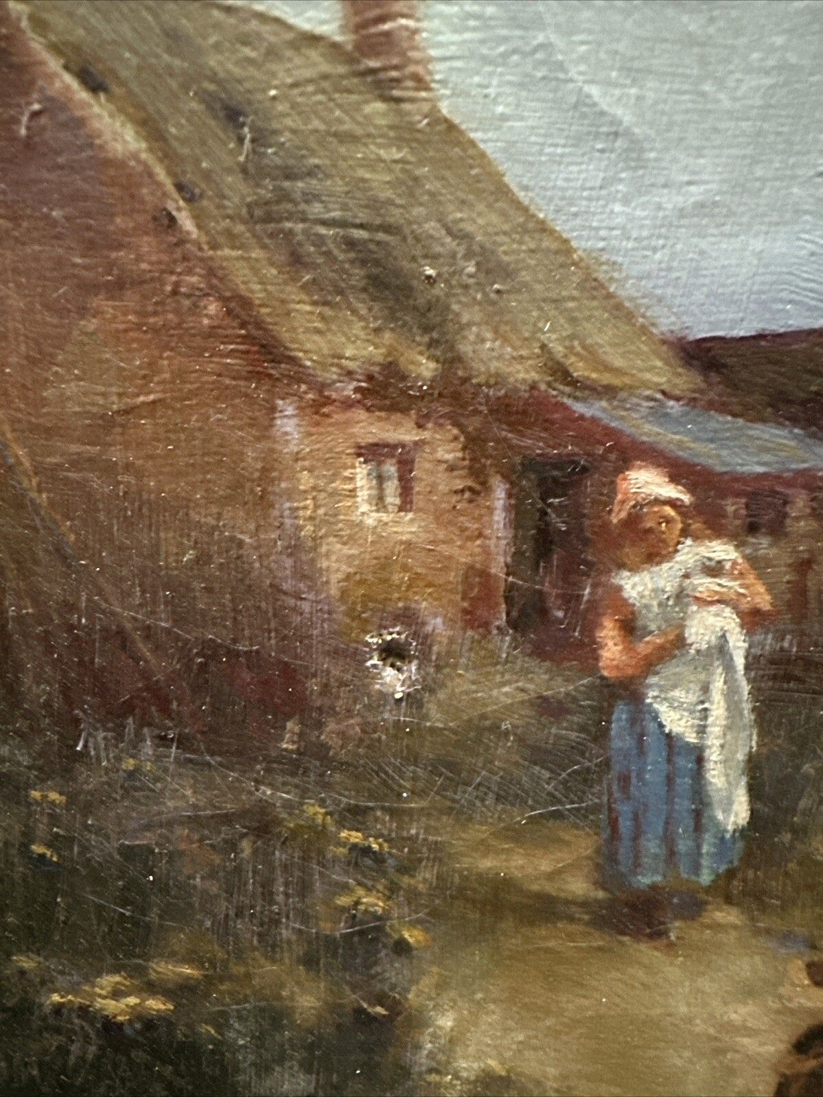 19th Century English Original Oil On Canvas By H B Scott “ Afisherman’s Cut” photo vintage