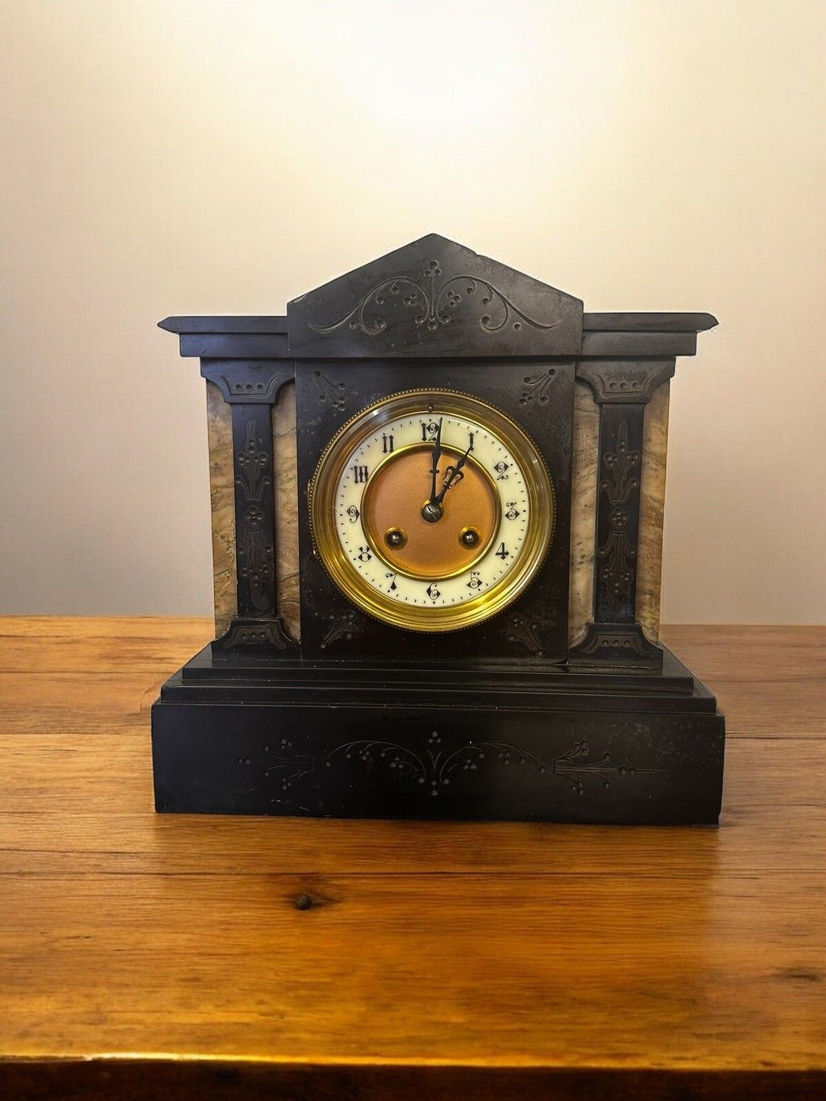 Beautiful 19 Century Victorian Architecture French Mantel Clock By Japy Freres photo Home Decor