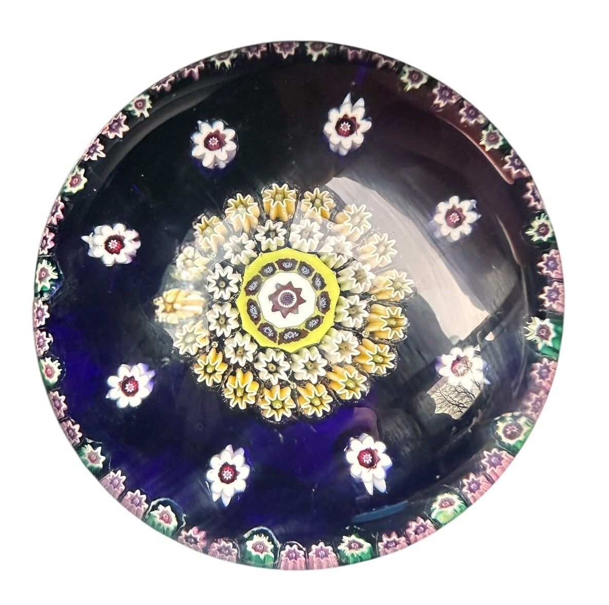 Crieff Scotland Pertshire Millefiori Glass Paperweight 3”