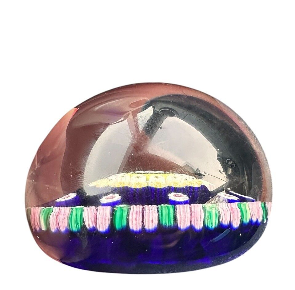 Crieff Scotland Pertshire Millefiori Glass Paperweight 3” photo Home Decor