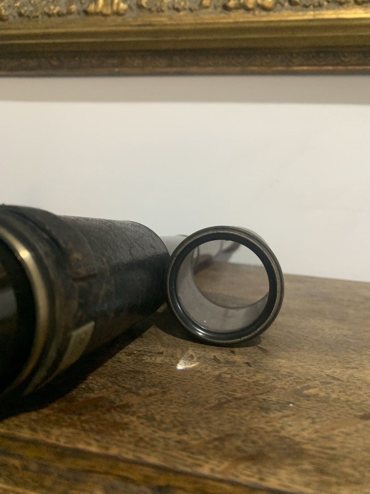 Antique Lennie Edinburgh Brass And Leather  Telescope photo for sale