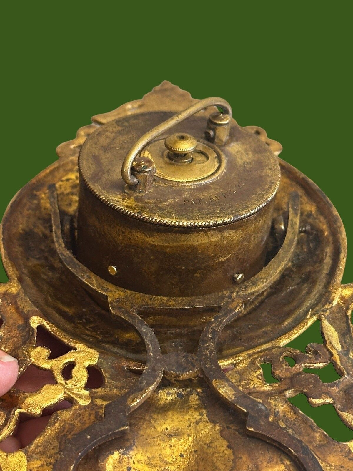 Ansonia Clock Co 1878 Rococco American Mantle Gold Gilt Pretty photo vintage