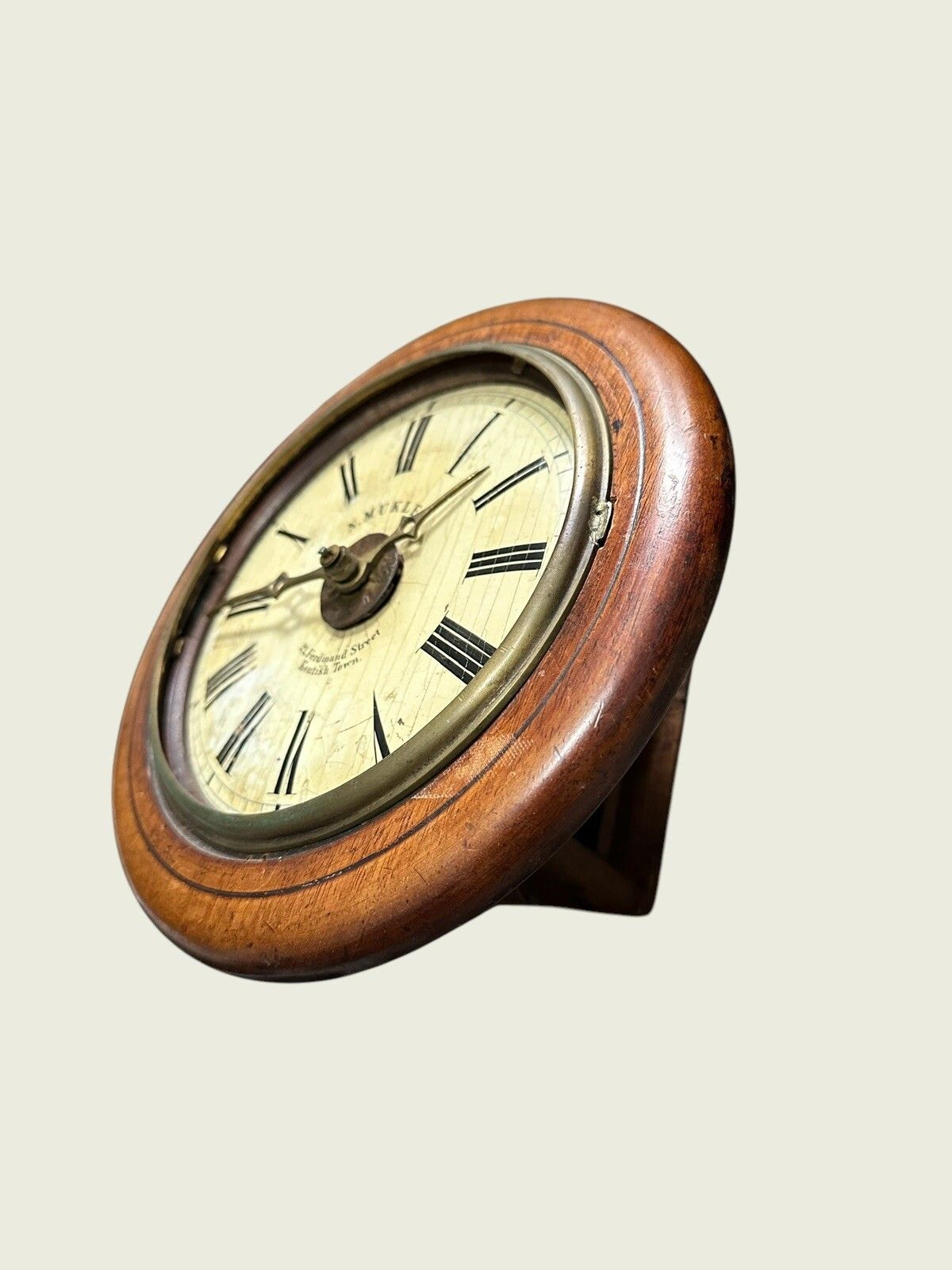 Antique Postman Pendulum Alarm Clock Kentish Town London Interest photo furniture
