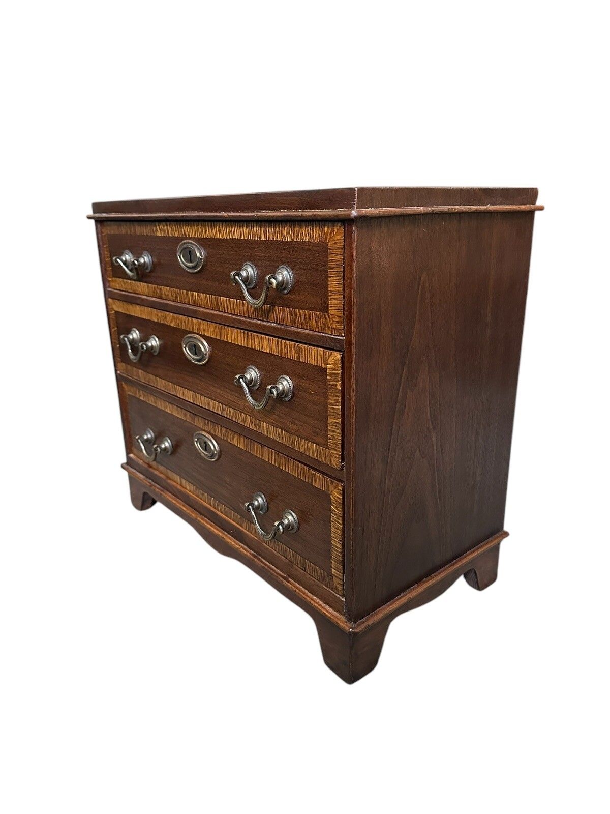 Antique Miniature Apprentice Tabletop Chest Of Drawers Graduated Drawers photo for sale