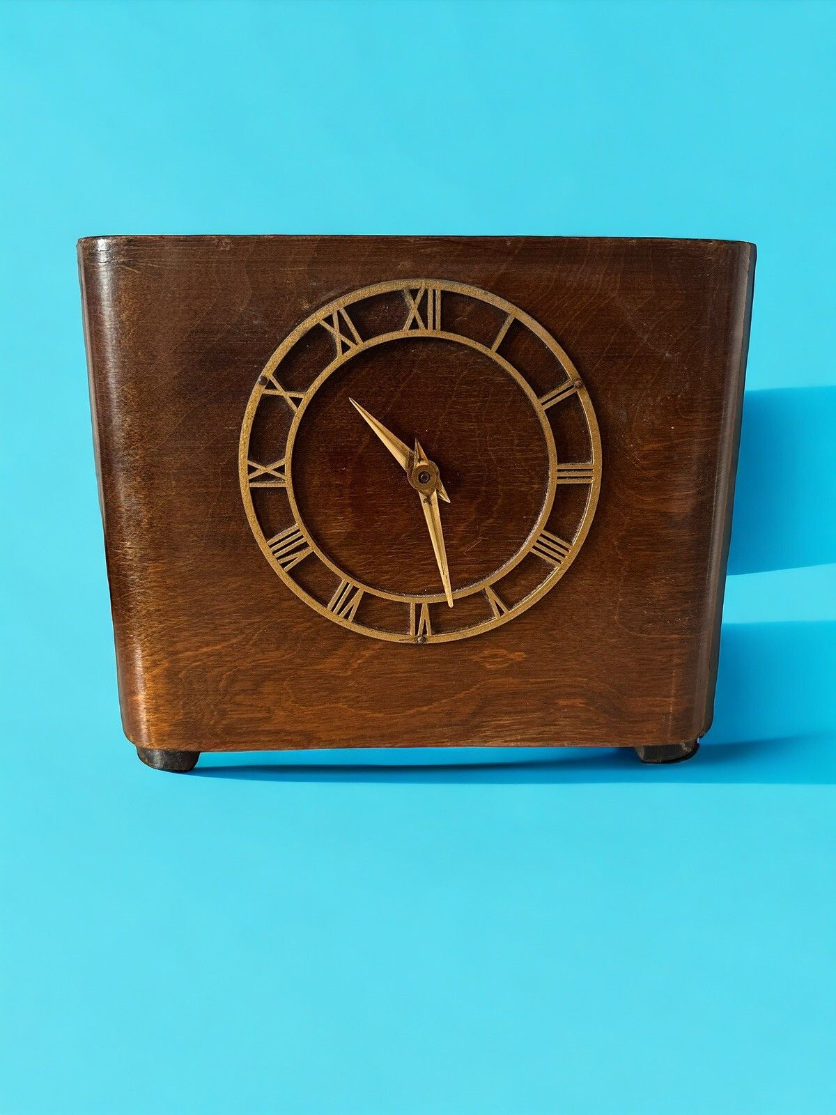 Rare Antique Wooden Mantel 'Savings' Clock Mechanical Fully Working photo furniture