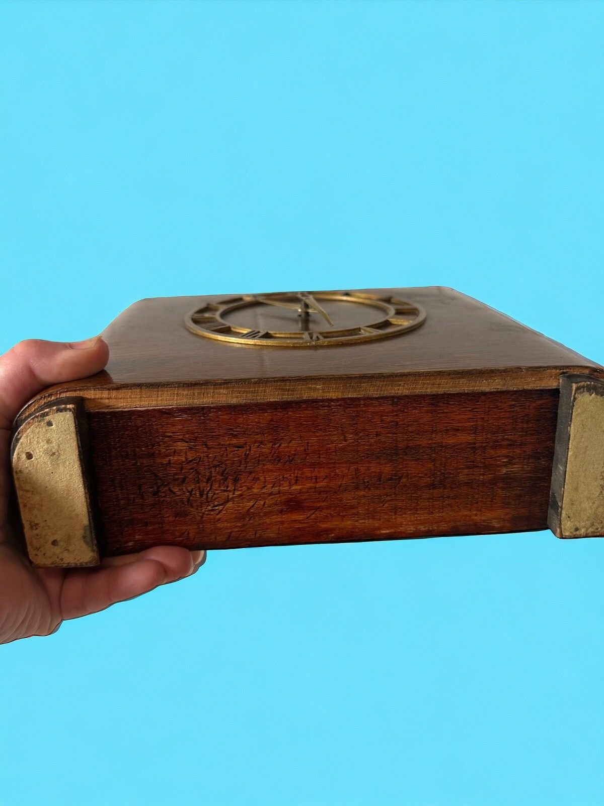 Rare Antique Wooden Mantel 'Savings' Clock Mechanical Fully Working photo 95.0