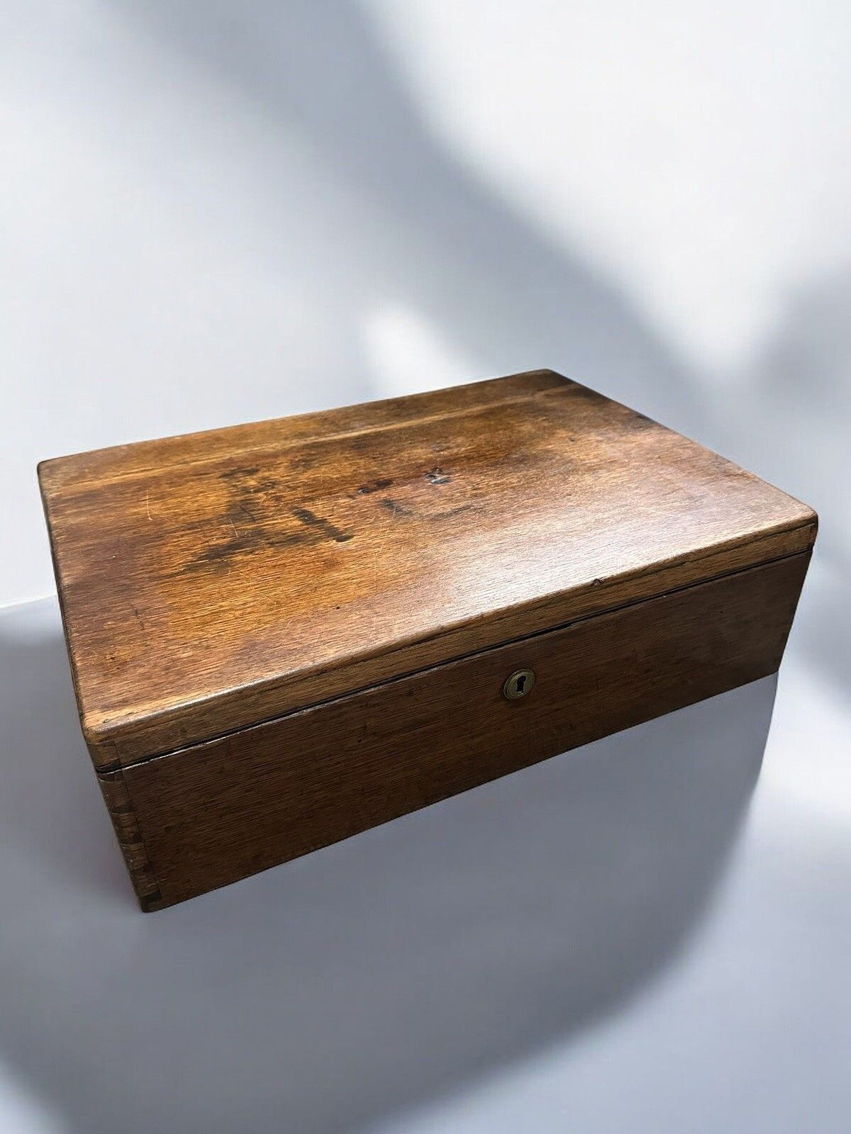 Antique Oak Box With Two Tier Storage Speciman Saleman Artist Etc photo for sale