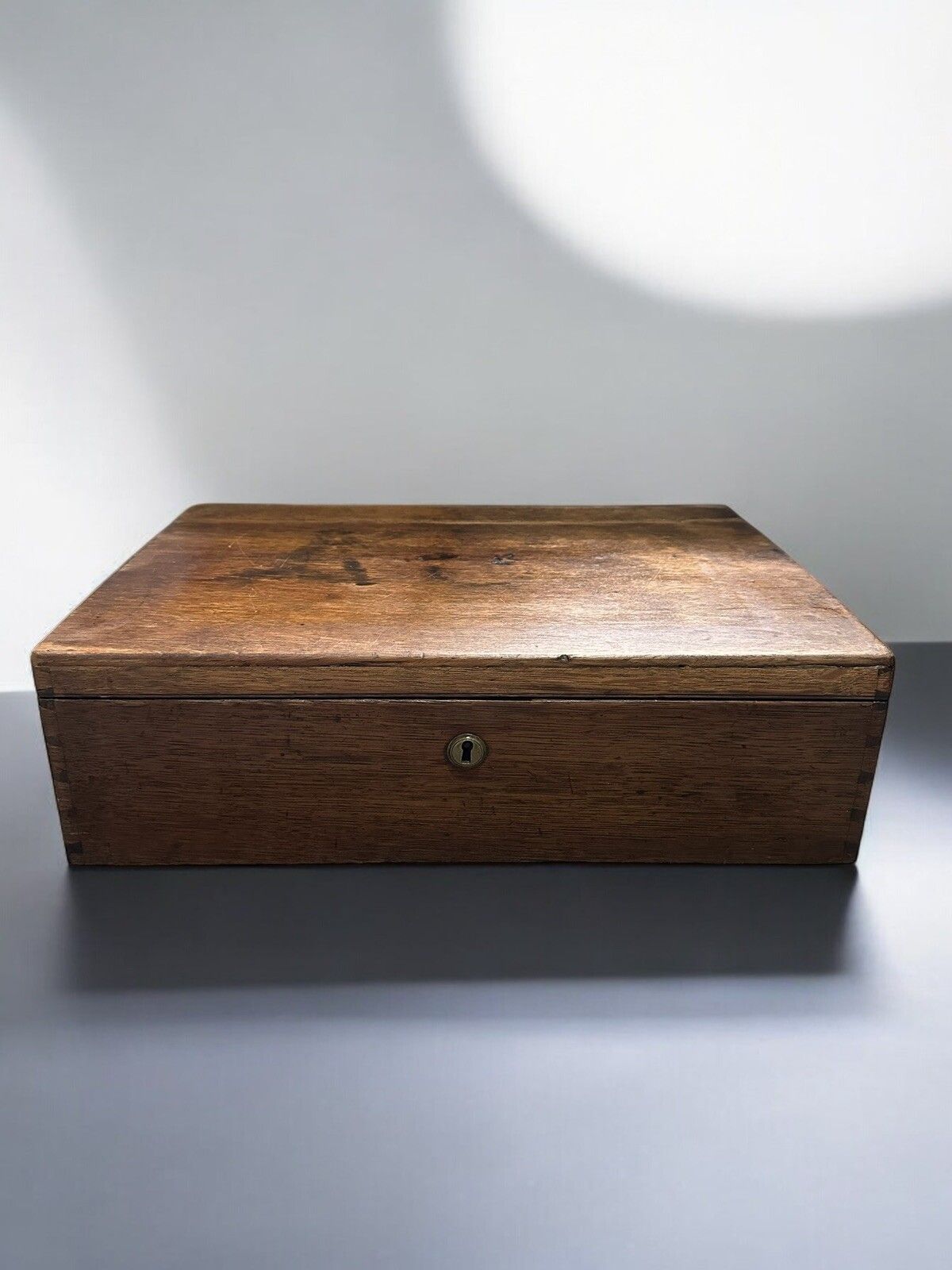 Antique Oak Box With Two Tier Storage Speciman Saleman Artist Etc photo Home Decor