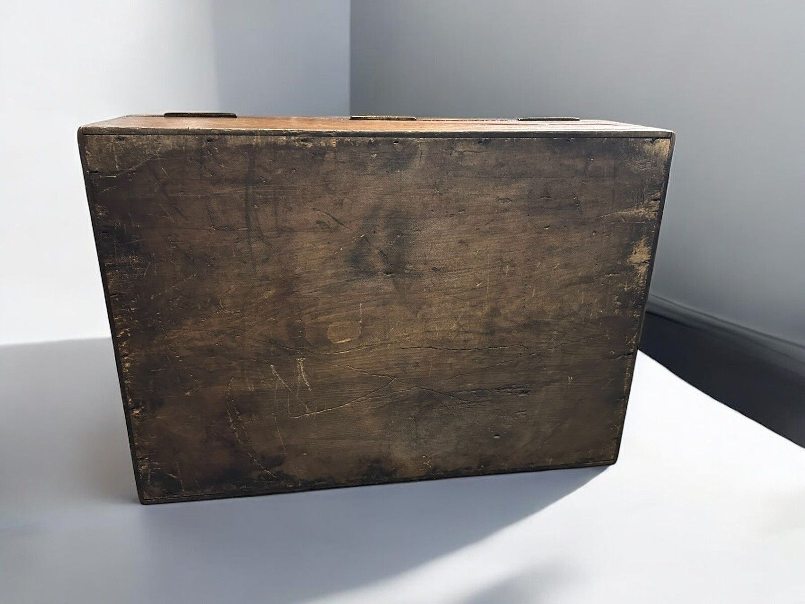 Antique Oak Box With Two Tier Storage Speciman Saleman Artist Etc photo vinterior